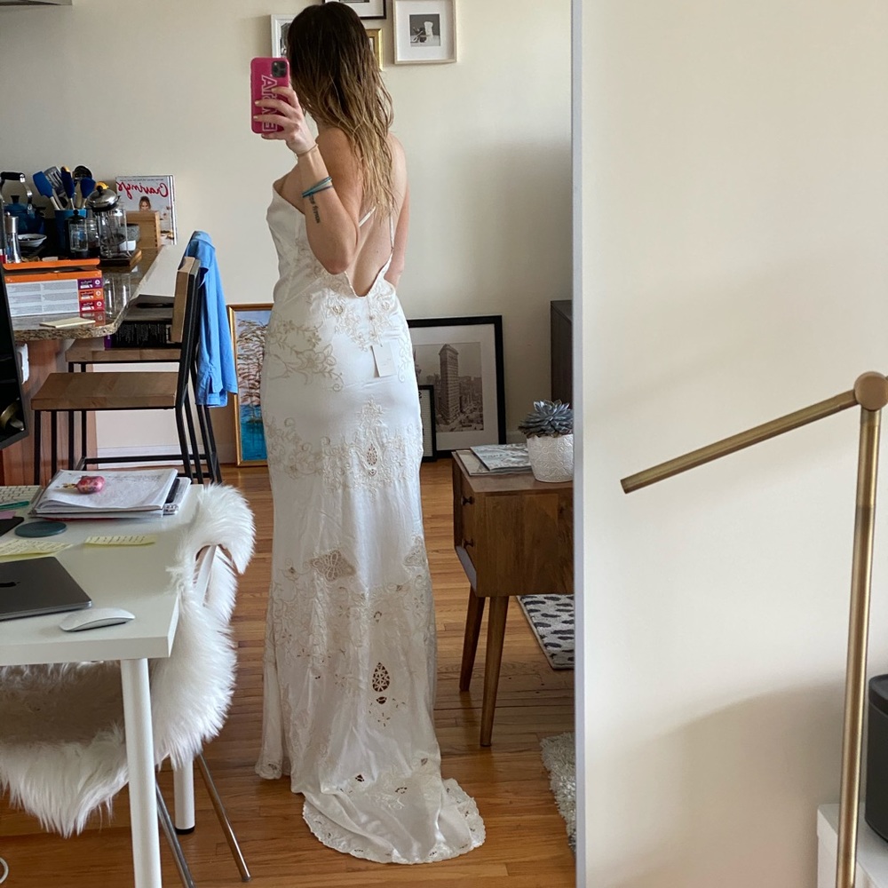 SPELL Odette Silk Slip Dress Formal Evening Gown - Picture 12 of 12